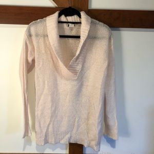J. Crew Light pink wool blend V neck sweater